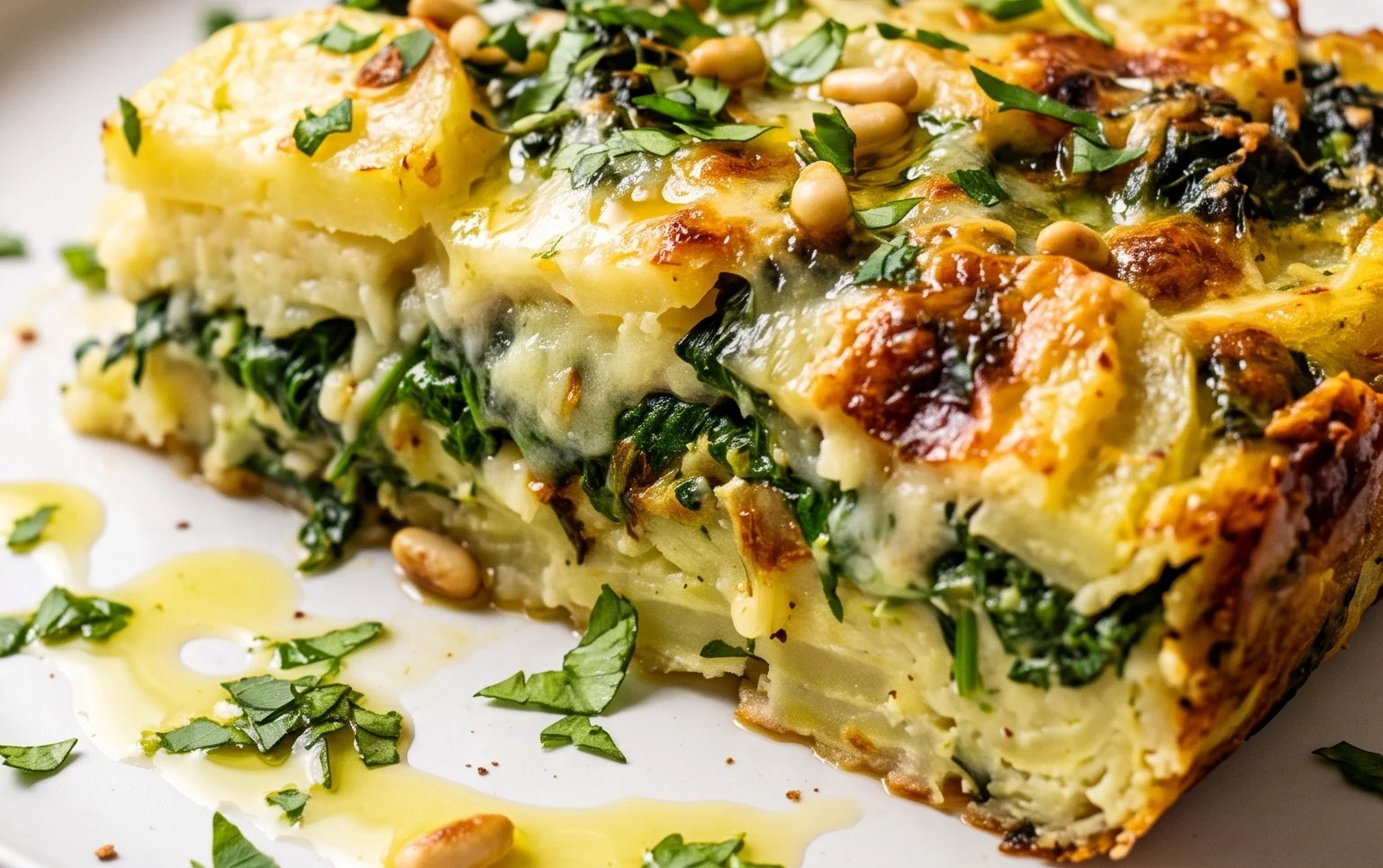 Sformato di patate e spinaci rustico vegetariano 